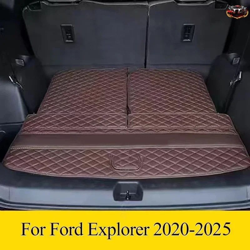 フォード エクスプローラー 2020-2023 2025 ハイサイド カー トランク マット レザー 防水 カーゴ ライナー カーペット インテリア カバー