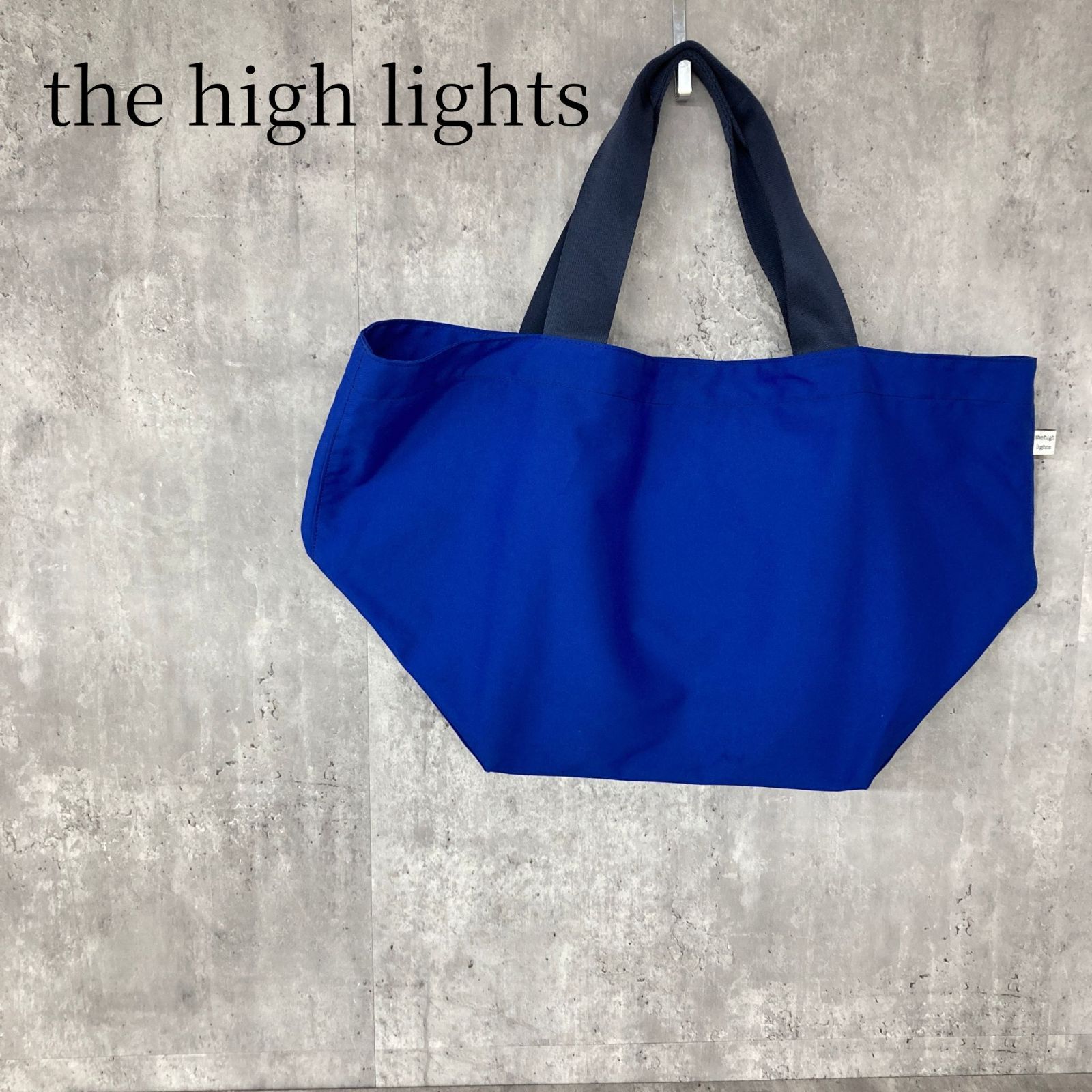 the highlights ザ ハイライツ トートバッグ 青 ブルー 大容量 A4 B4 旅行 通勤 通学 肩掛け マザーズバッグ メンズ レディース カジュアル ビジネス 大きめ マチ広 スクエア 鞄