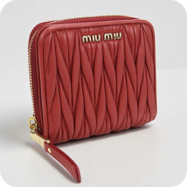 ミュウミュウ MIUMIU 財布 レディース マテラッセ コンパクトジップ