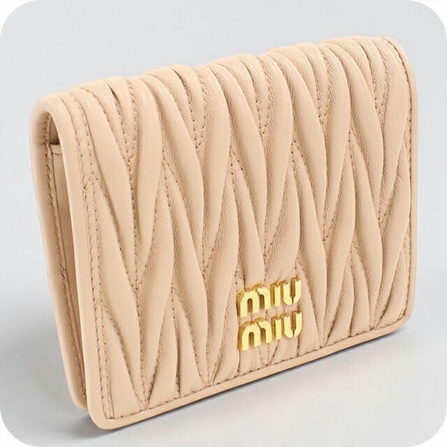 ミュウミュウ MIUMIU 財布 レディース 5MV204 マテラッセ レザー 折り財布