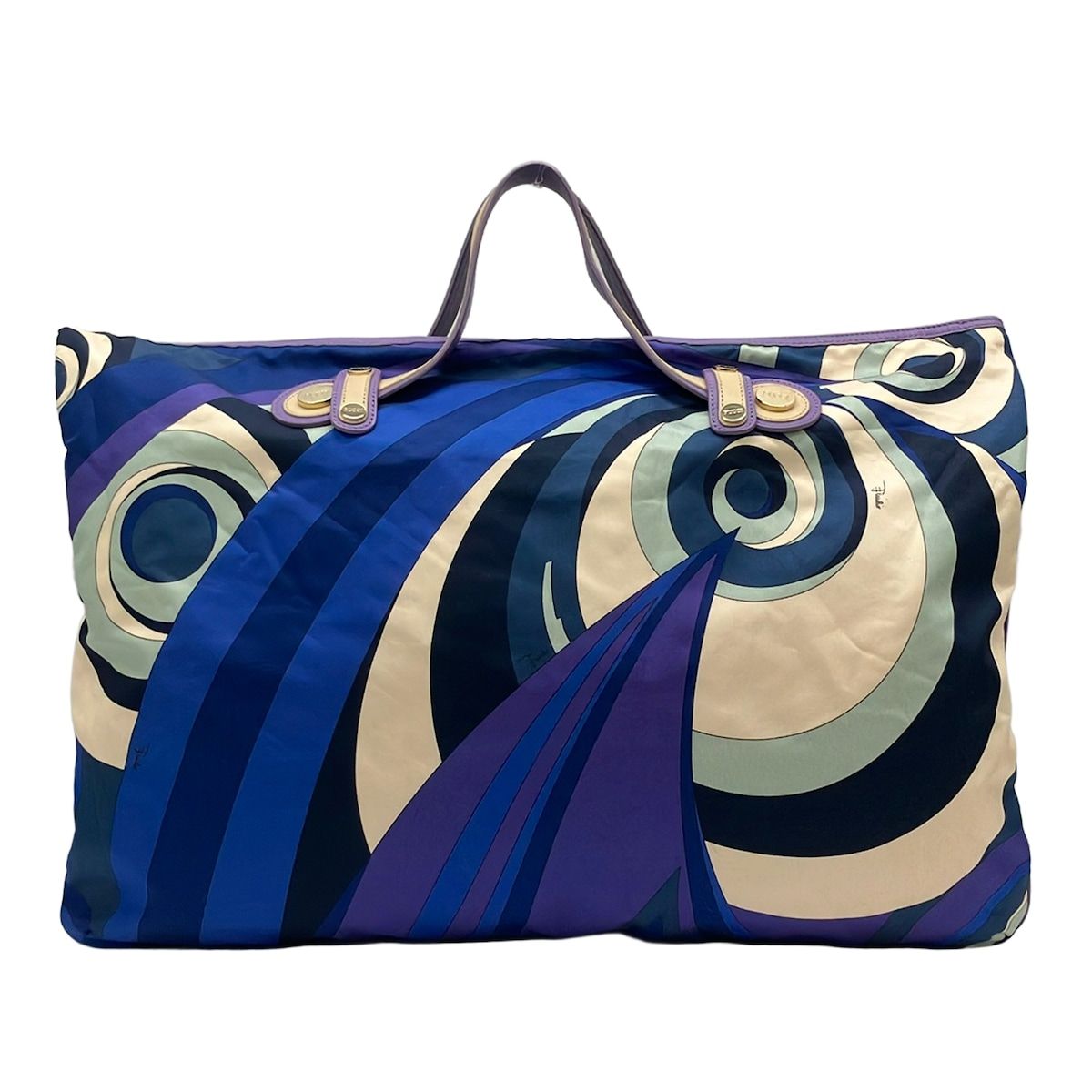 EMILIO PUCCI(PUCCI)(エミリオプッチ) ボストンバッグ - ブルー×ライトブルー×マルチ 本体ロックなし レザー