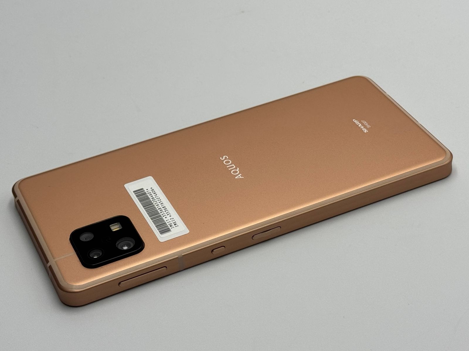 箱付き訳あり中古B】AQUOS sense6s SHG07 ライトカッパー SIMフリー 白