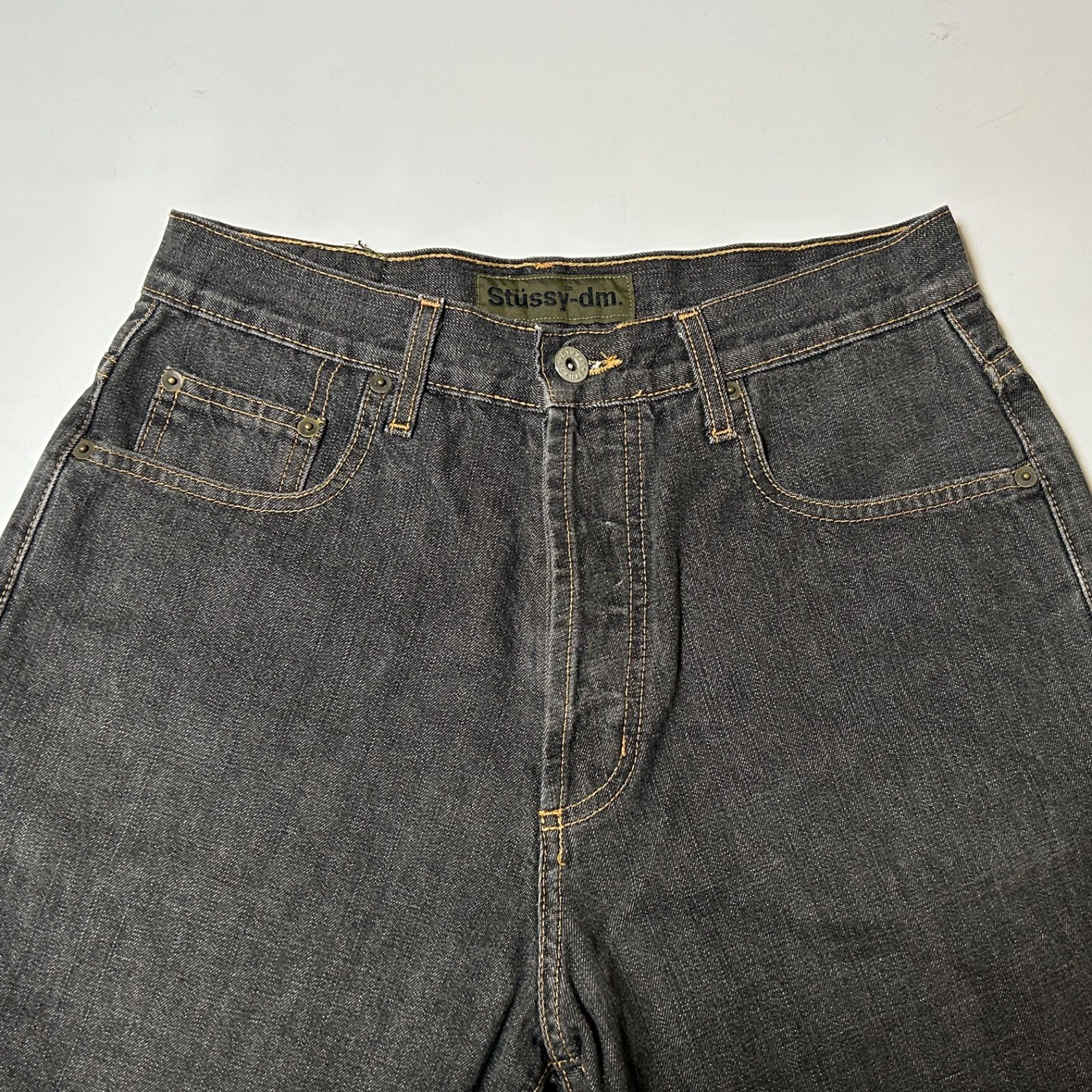old stussy usa製 ブラックデニム w30 Old Stussy DM Contact Jean USA製 紺タグ ブラックデニム W30