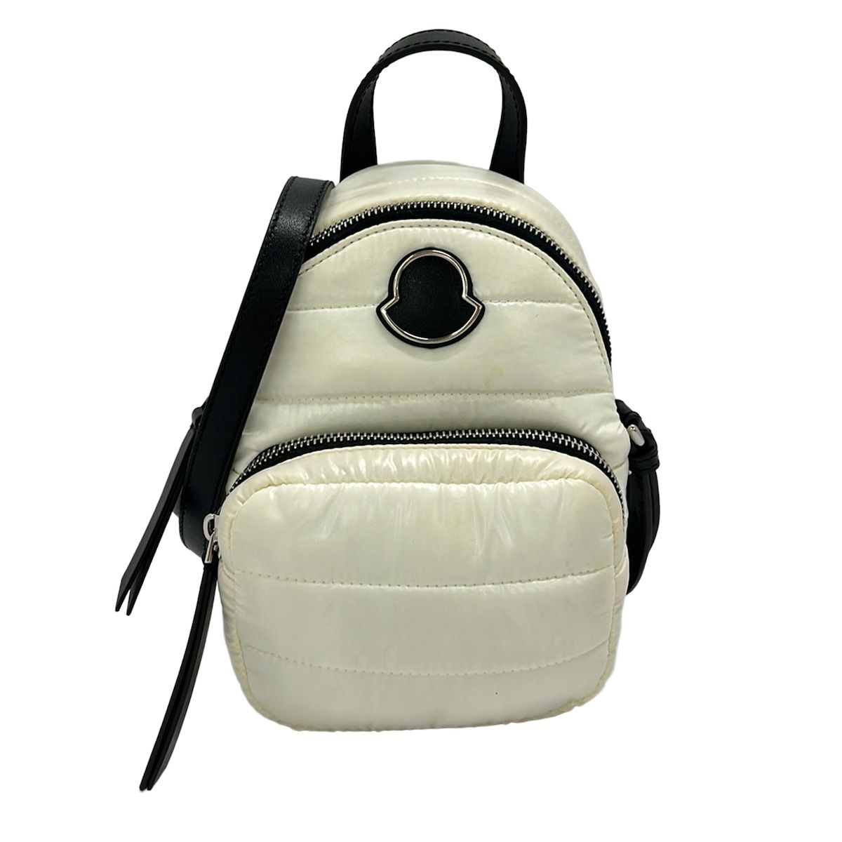 MONCLER(モンクレール) ショルダーバッグ - F209B5L60010 白×黒 ストラップ着脱可 レザー