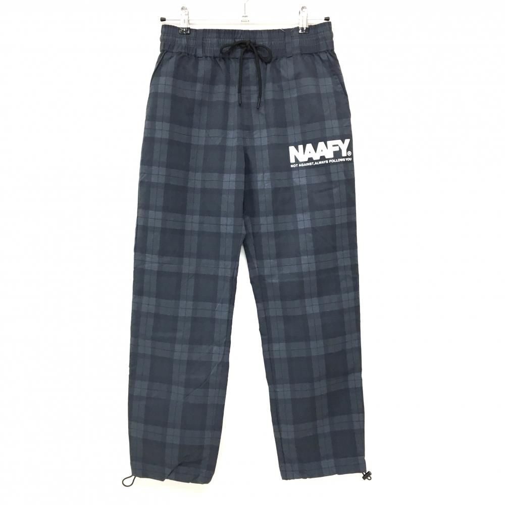 【超美品】ナーフィー パンツ グレー×ダークグレー チェック メンズ S ゴルフウェア NAAFY