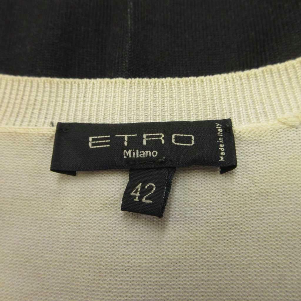 エトロ ETRO 長袖ニットプルオーバー セーター 絹 シルク 42 白