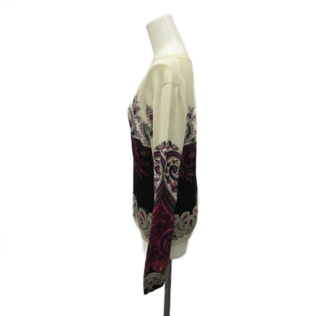 ETRO カシミヤシルク 長袖トップス 42 エトロ ETRO 長袖ニットプルオーバー セーター 絹 シルク 42 白