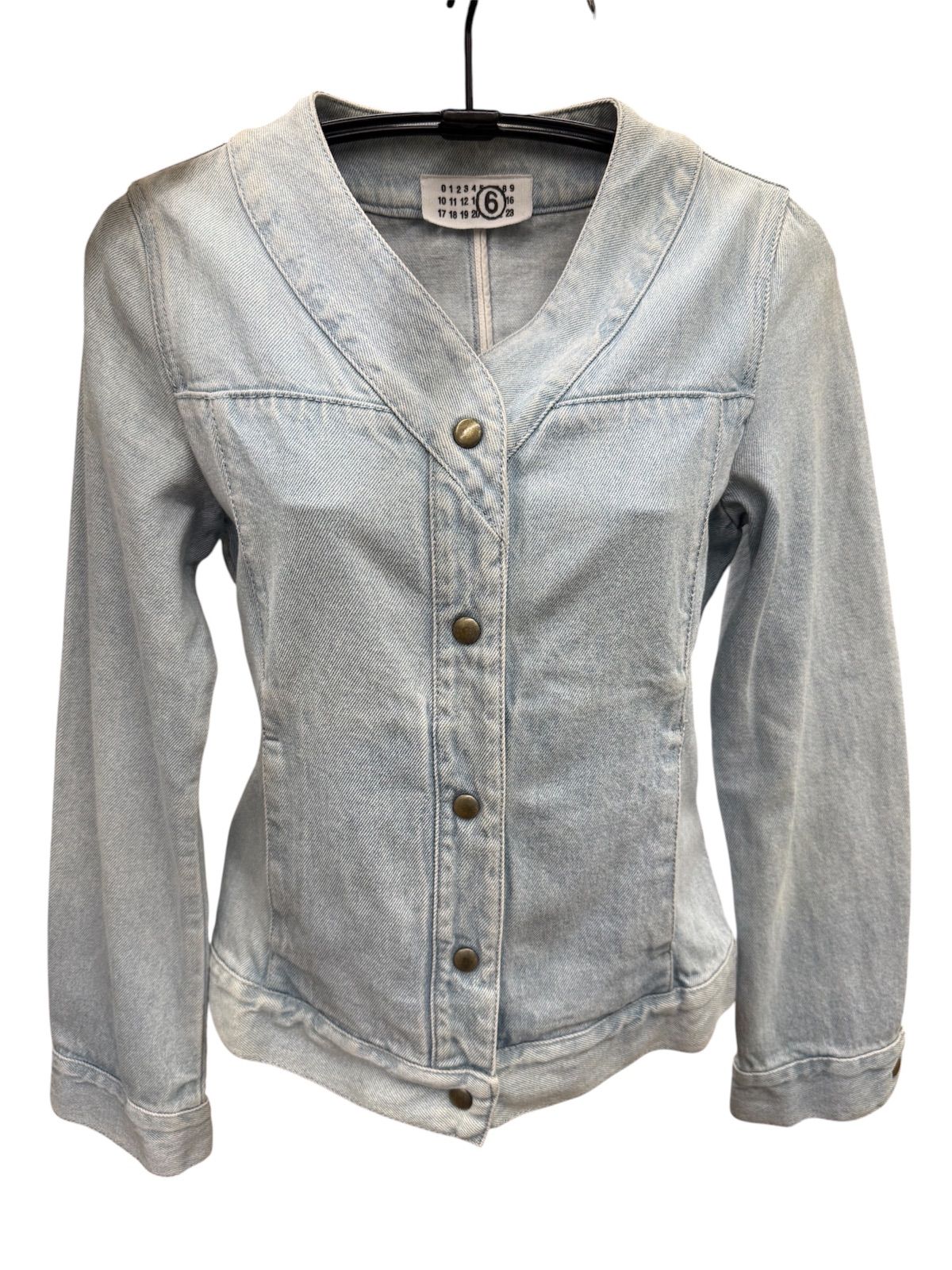 MM6 Maison Margiela エムエムシックス メゾンマルジェラ　ノーカラーデニムジャケット　ジャケット　レディース　サイズ40 ライトインディゴ