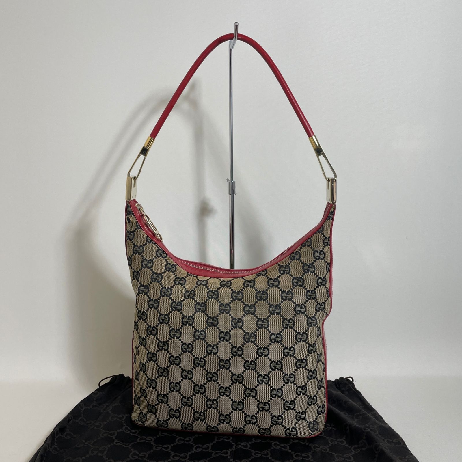2606-84｜グッチ GGキャンバス ワンショルダーバッグ レッド