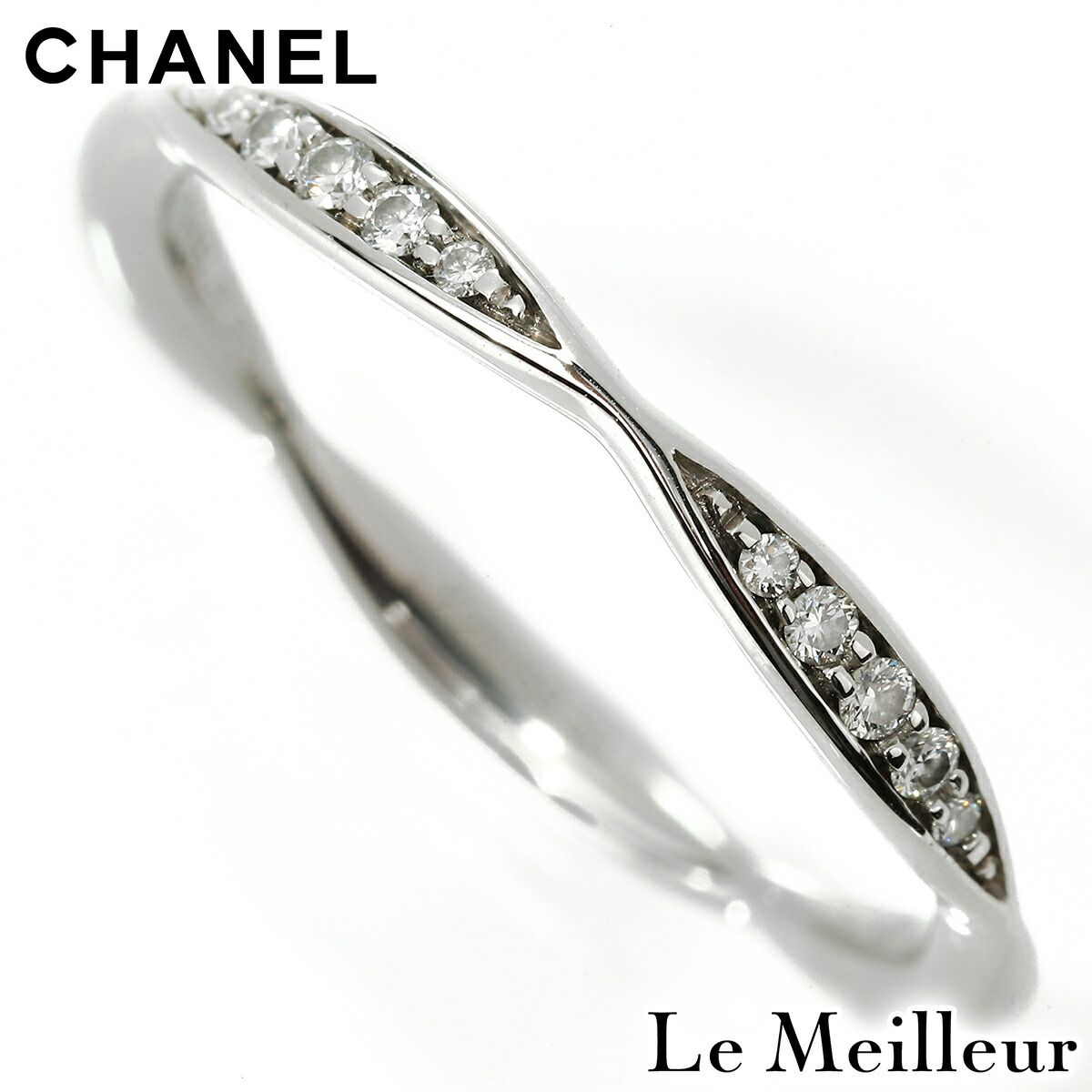 【新品仕上済】 CHANEL カメリア ダイヤモンド プラチナ Pt950 ハーフエタニティリング 15.5号 レディース 返品OK