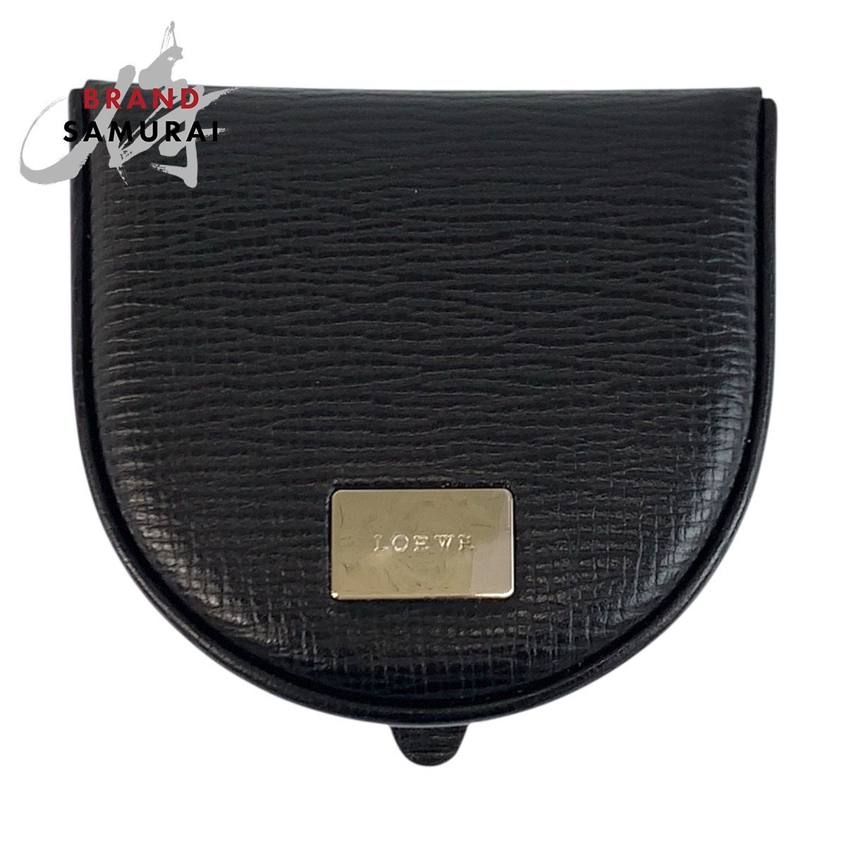 美品 LOEWE ロエベ ヴィンテージ ブラック 黒 シルバー金具 レザー コインケース 小銭入れ メンズ 602955【中古】