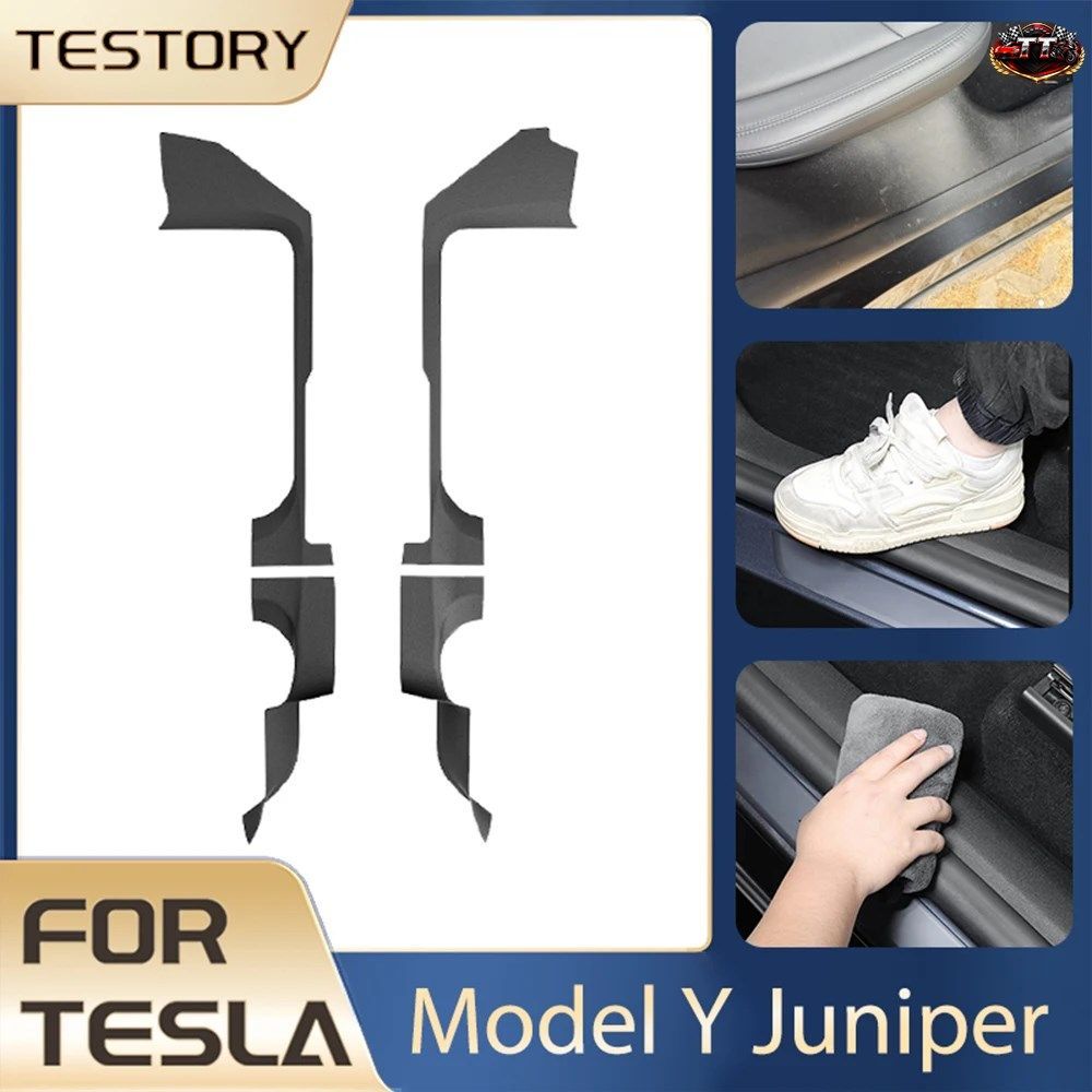 テスラ モデルY ジュニパー 2025 2026 TPE ドアシルストリップガード保護アンチキックパッド テスラ モデルY ジュニパー