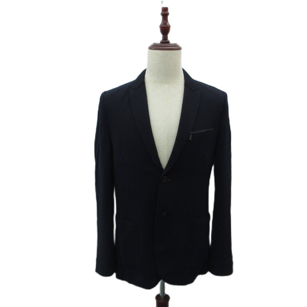 ヒューゴボス HUGO BOSS テーラードジャケット 上着 シングルボタン ミドル丈 UK48 濃紺 ダークネイビー /HO25 ■ECD005