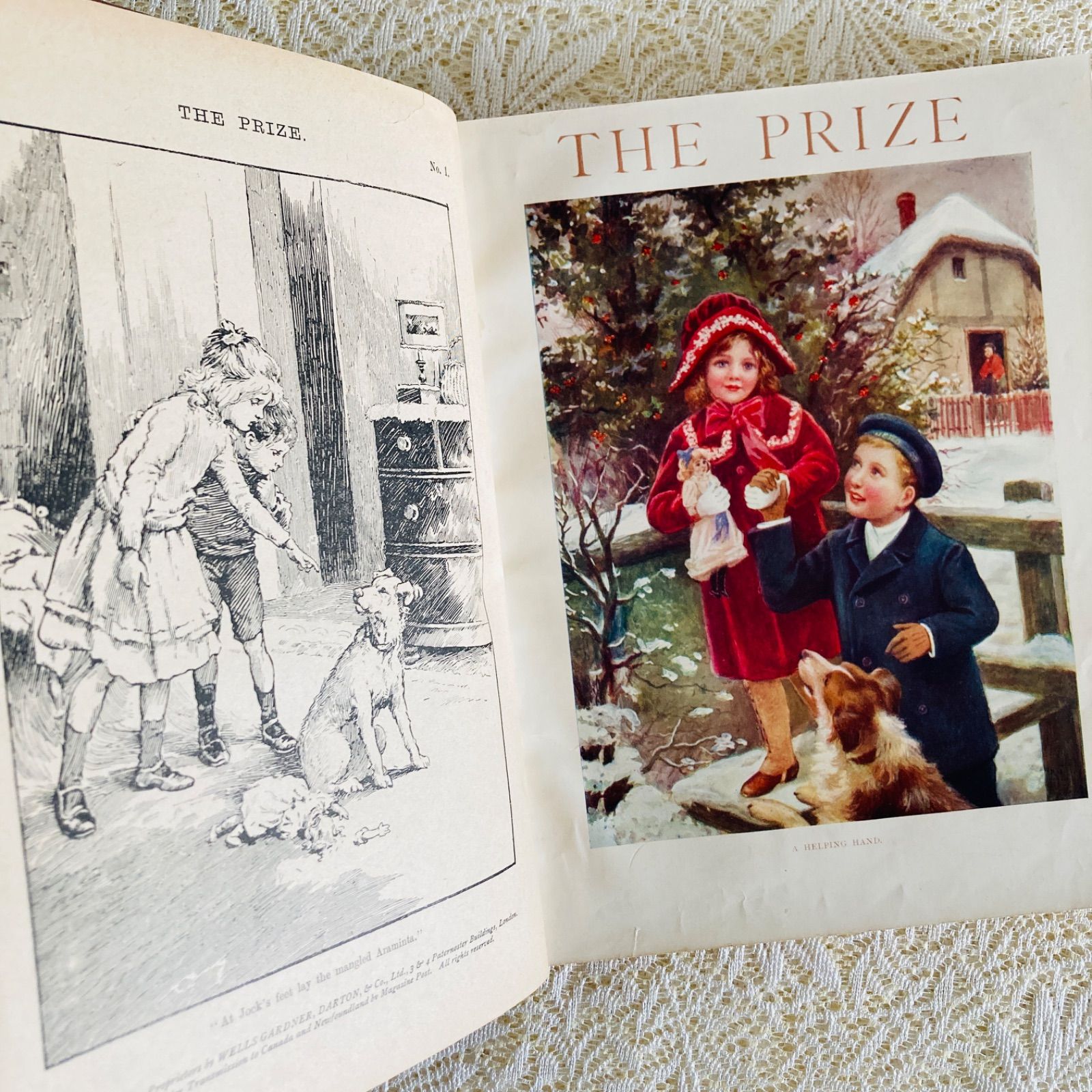 アンティーク児童書 The Prize 1915年 カラー図版12点収録 洋書・古書
