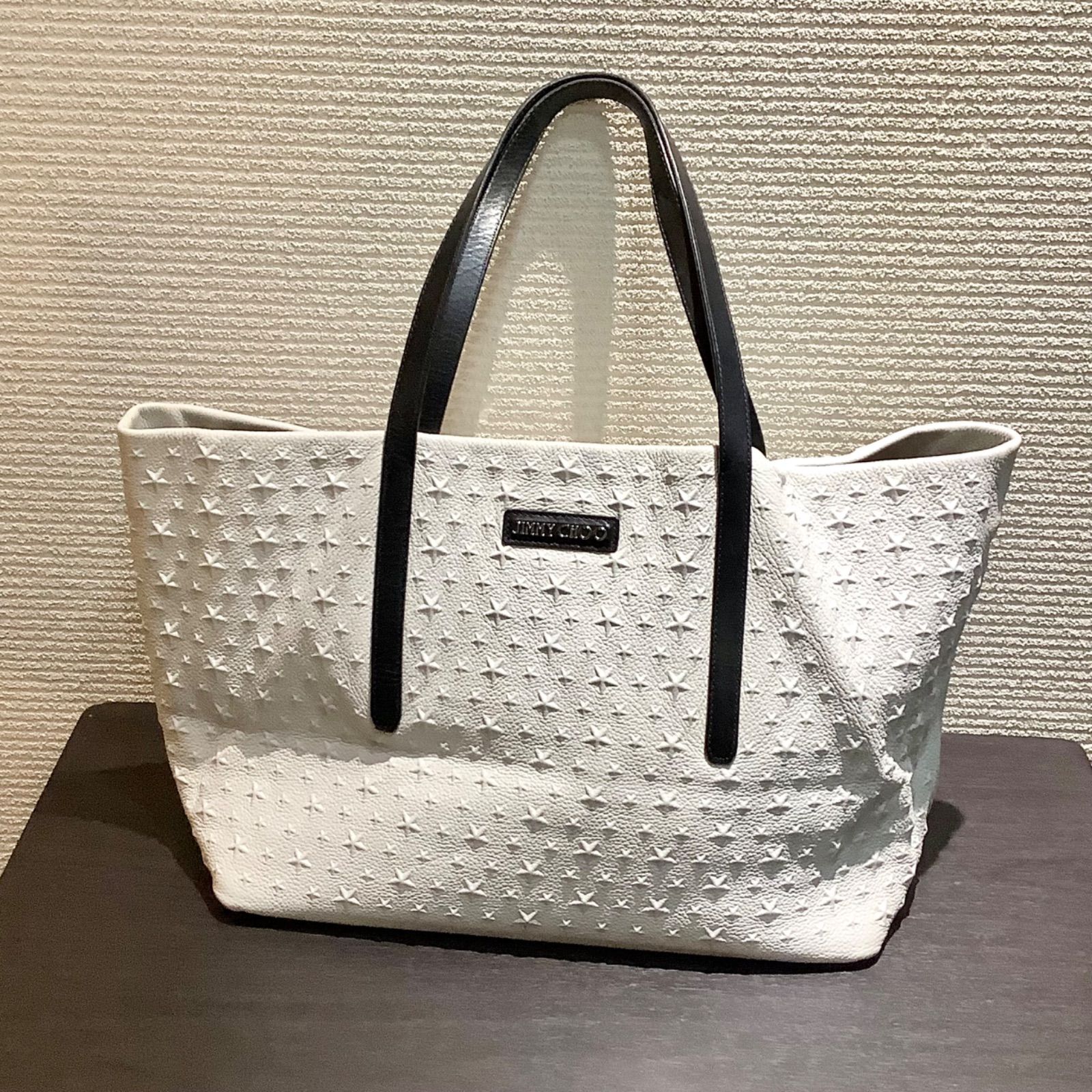 JIMMY CHOO PIMLICO ホワイト レザー A4 トートバッグ JIMMY CHOO PIMLICO ホワイト レザー A4 トートバッグ Bag Women