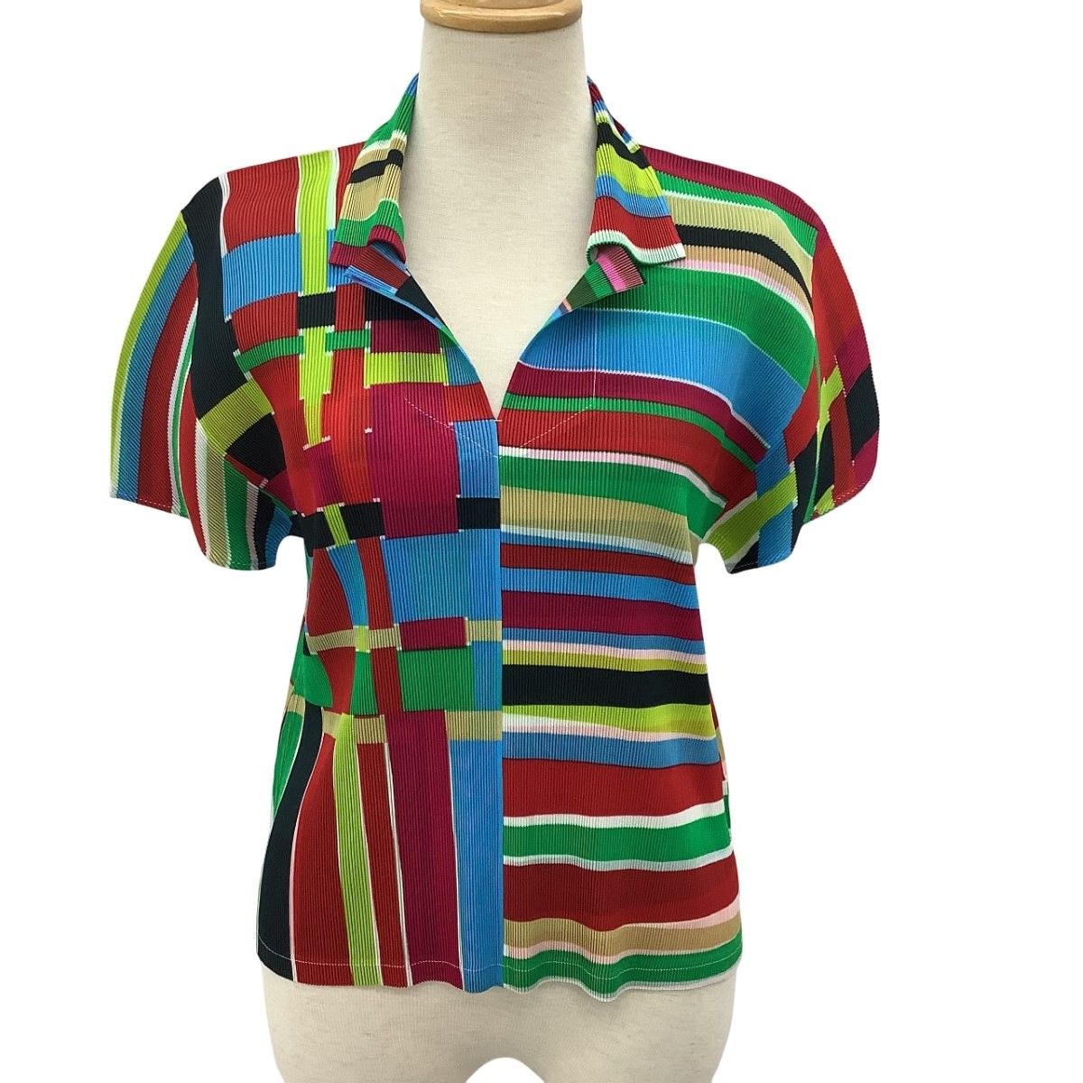 ISSEY MIYAKE イッセイミヤケ PLEATS PLEASE カットソー SIZE 3 PP31-FK763 マルチカラー