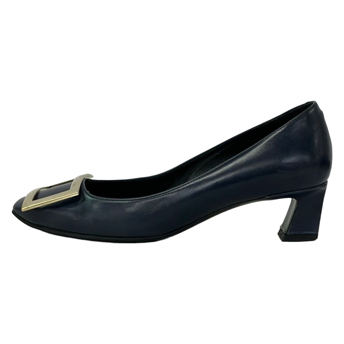 RogerVivier(ロジェヴィヴィエ) パンプス 35 レディース - ダークネイビー×ゴールド アウトソール張替済 レザー
