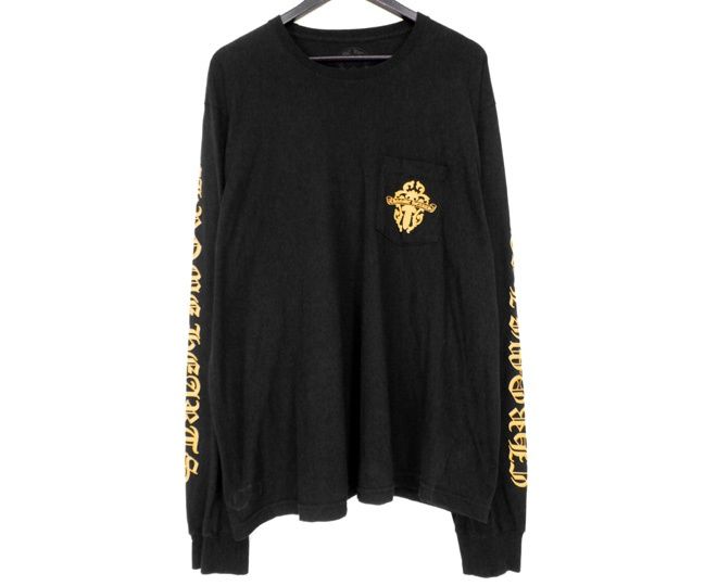 クロムハーツ CHROME HEARTS 【 VINE DAGGER LS TEE 】 ヴァインダガー 袖英字 ロゴ プリント ロングスリーブ Tシャツ w27397