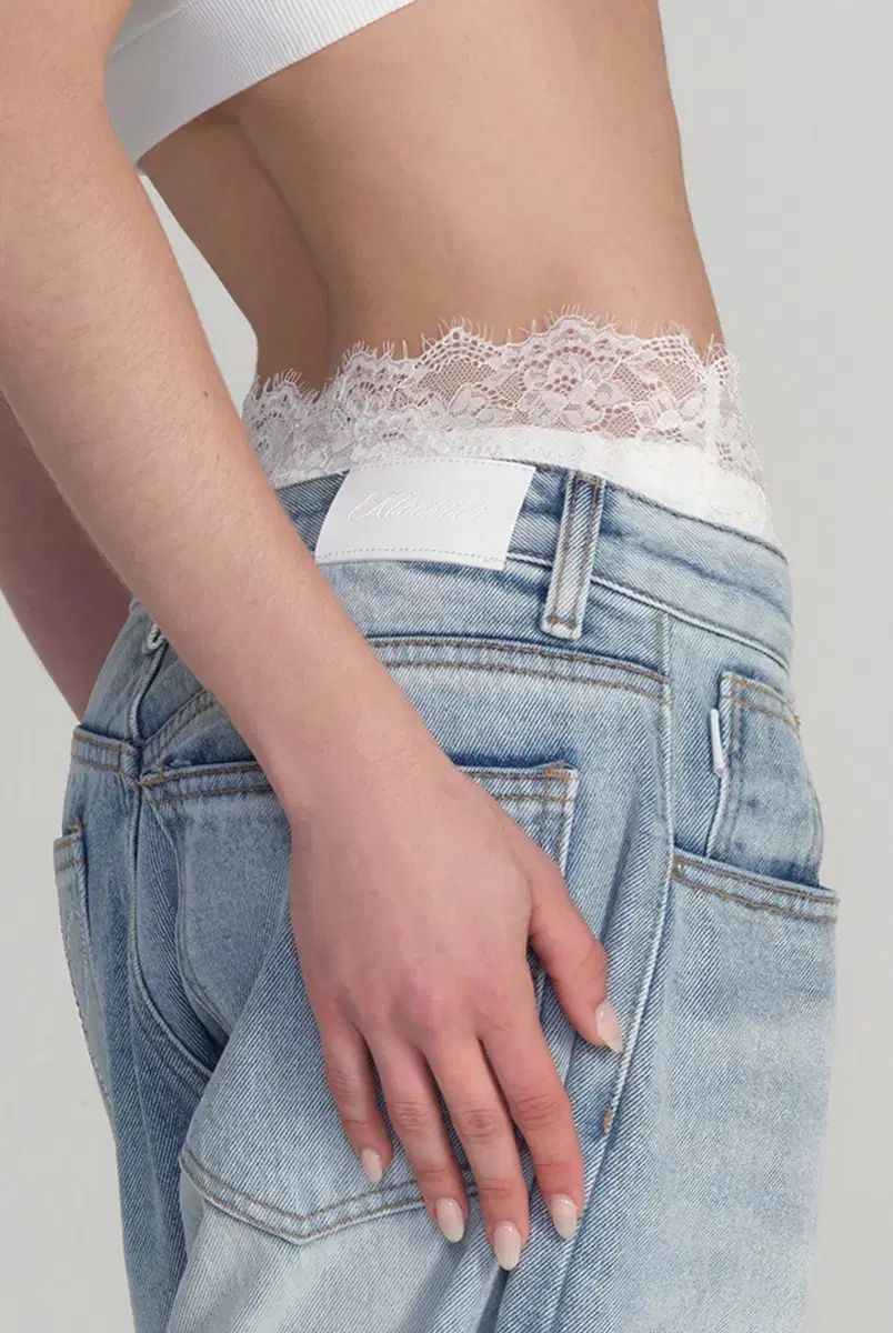 クリスタル ヴィンテージ ワイド ジーン パンツ クリアブルー