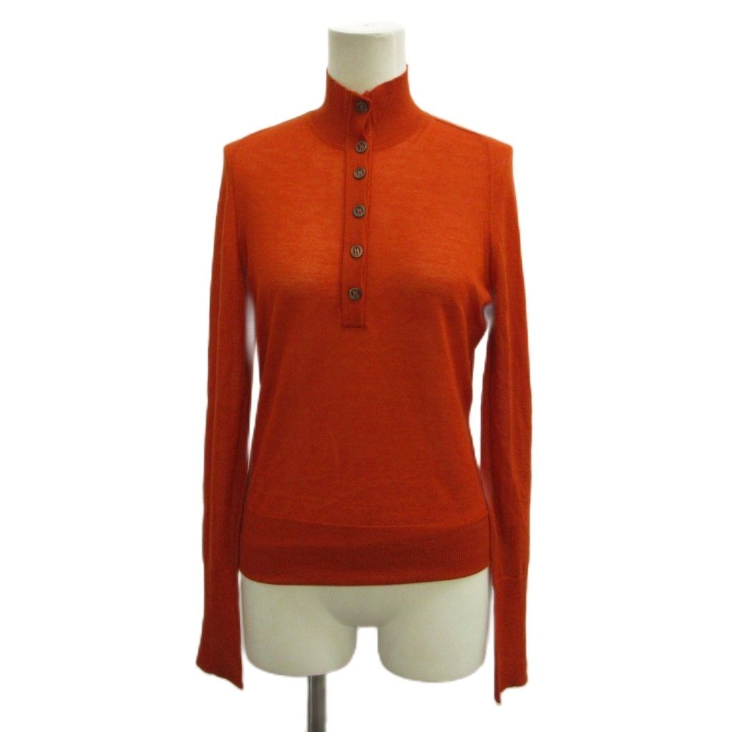 エルメス HERMES ニット セーター カシミヤ ME オレンジ ハイネック