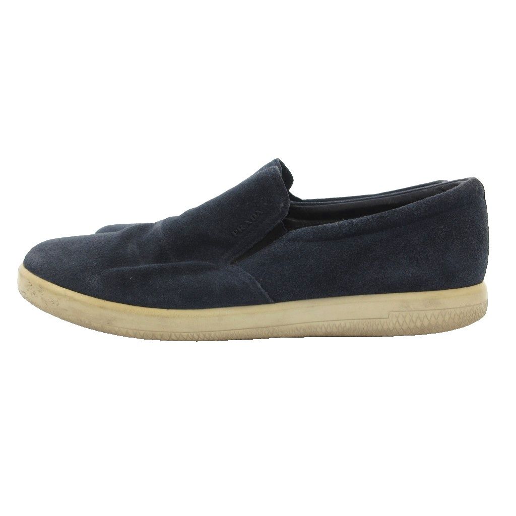 プラダスポーツ PRADA SPORT スリッポン スニーカー シューズ 27 スエード スウェード 紺 ネイビー ロゴ /SD ■GY62