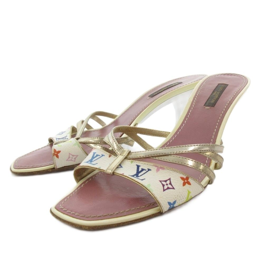 ルイヴィトン LOUIS VUITTON サンダル モノグラム ストラップ ピンヒール マルチカラー /FF ■GY62