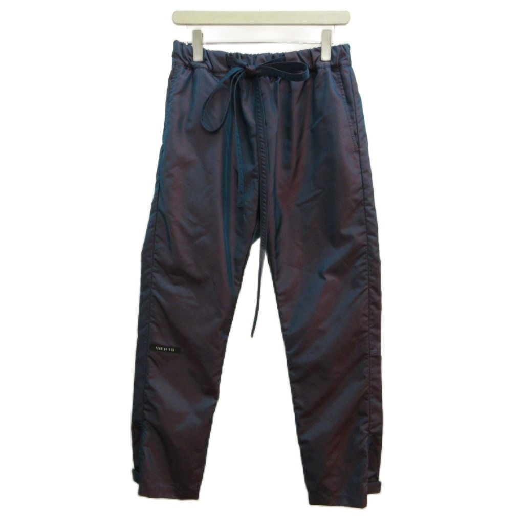 フィアオブゴッド Fear of God SIXTH COLLECTION バギーナイロンパンツ S 青 ブルー ドローストリング 無地 長ズボン 光沢 /PP ■GY62