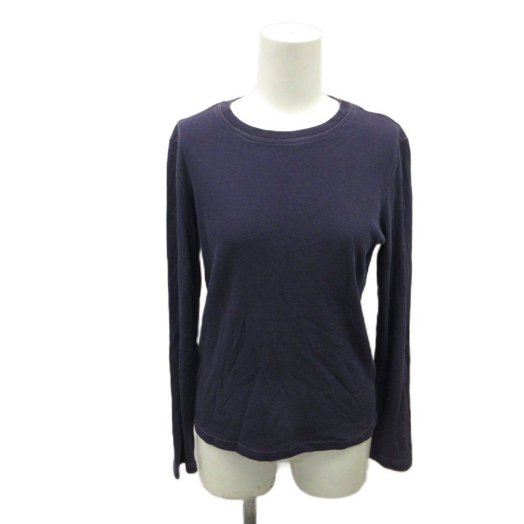 エルメス HERMES Tシャツ 38 紫 パープル 無地 ラウンドネック 長袖 マルジェラ期 カットソー /PP ■GY62