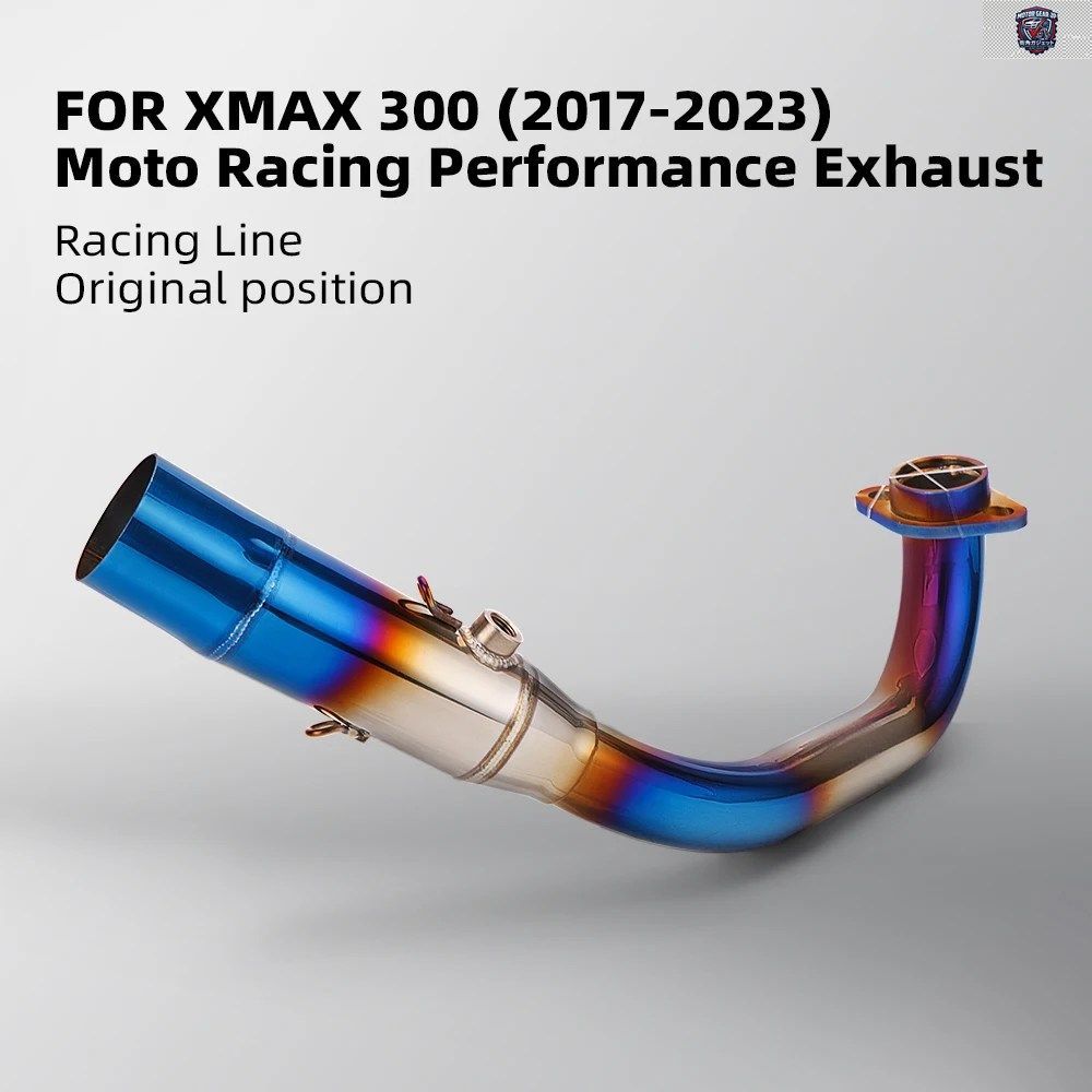 オートバイ排気管 再排気 セミブルー フロントハーフエンド ステンレススチールリンクパイプ 2017-2023
