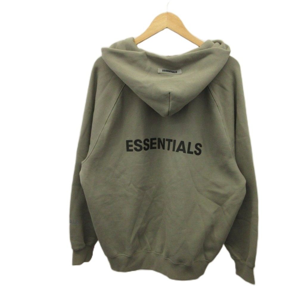 エフオージー エッセンシャルズ FOG ESSENTIALS パーカー 上着 S グレー ロゴプリント バックプリント ジップアップ スウェット 長袖 フード付き 裏起毛 /PP ■GY62