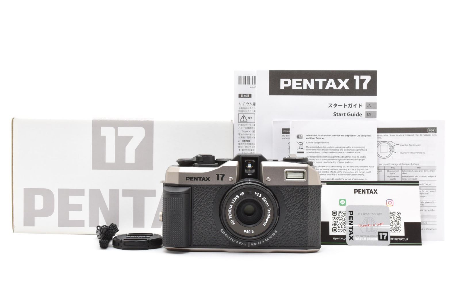 【返品保証】★極上品★ペンタックス PENTAX 17 ダークシルバー★ L484#8312