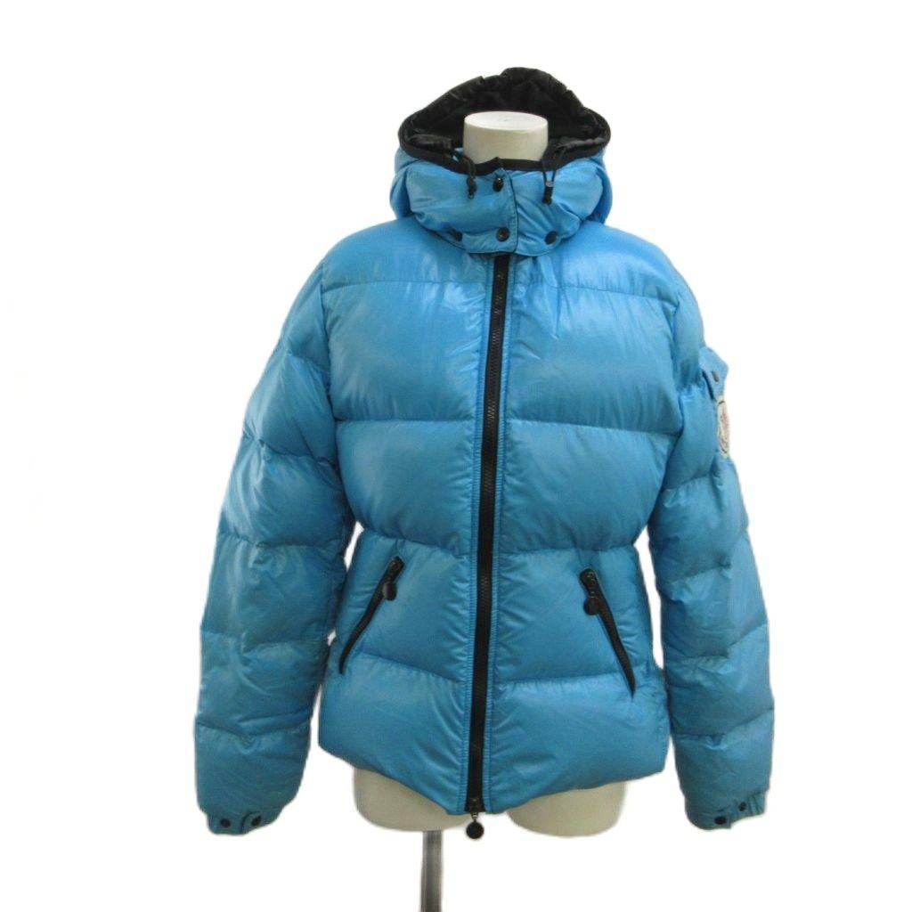 MONCLER フード付きダウンジャケット 青 モンクレール MONCLER ダウンジャケット アウター 1 青 ブルー フード