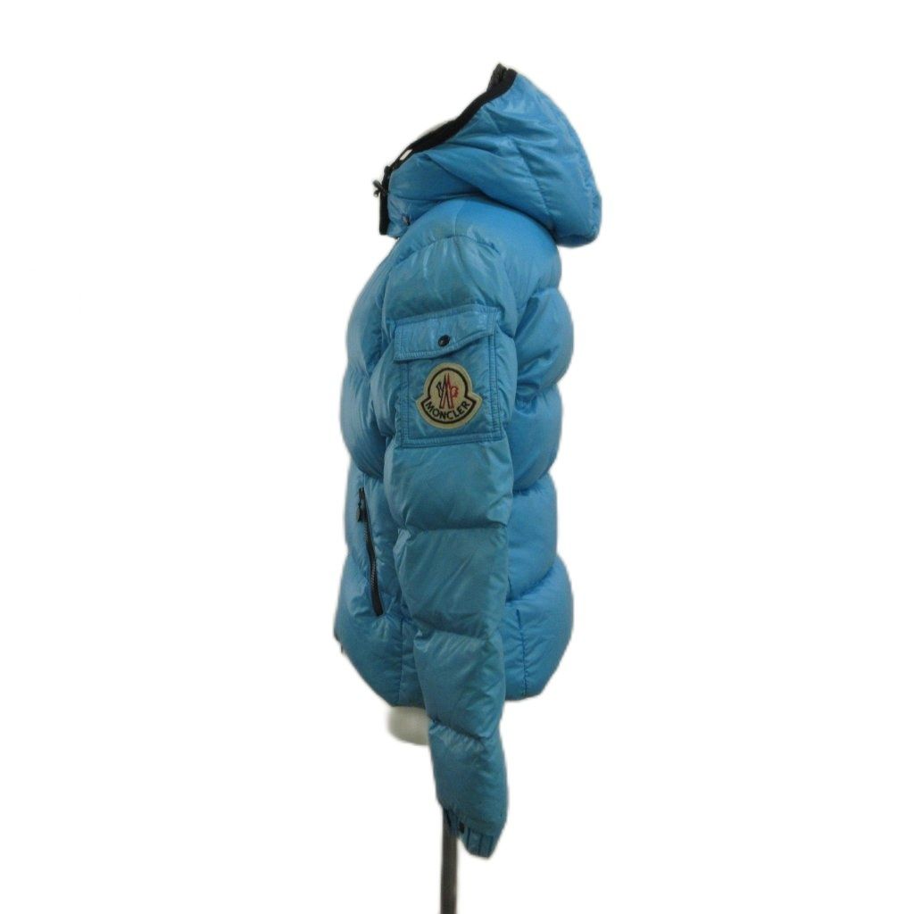 モンクレール MONCLER ダウンジャケット アウター 1 青 ブルー フード