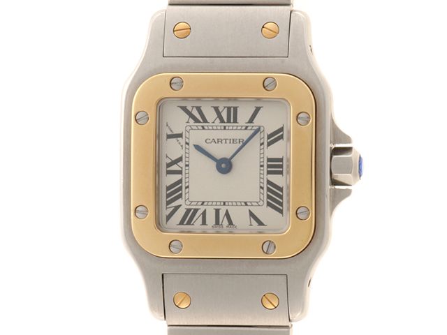 CARTIER カルティエ サントス ガルベSM W20012C4 ステンレススチール/イエローゴールド クオーツ ホワイト文字盤 レディース【432】【2148104143693】