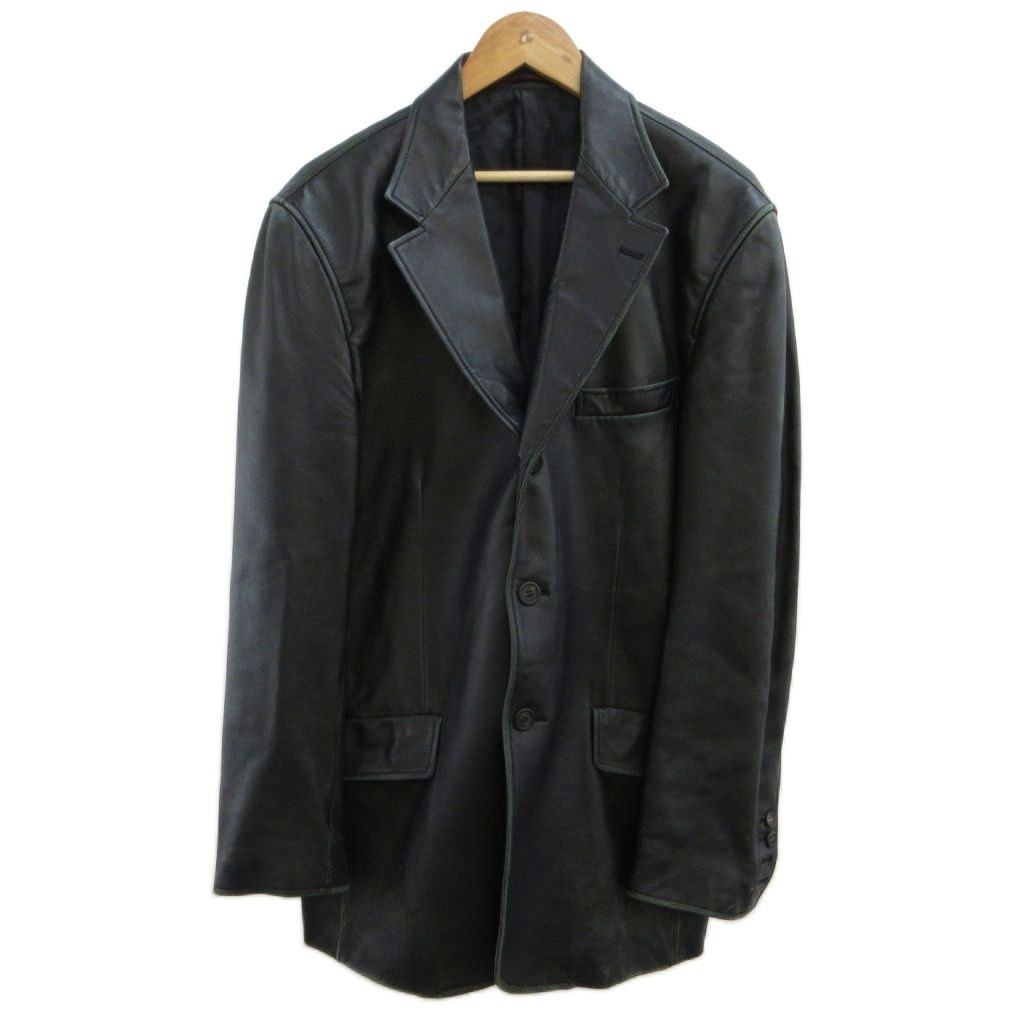 ポールスミス PAUL SMITH レザージャケット 本革 ラムレザー 上着 L 黒 ブラック テーラードカラー 長袖 /PP ■GY53