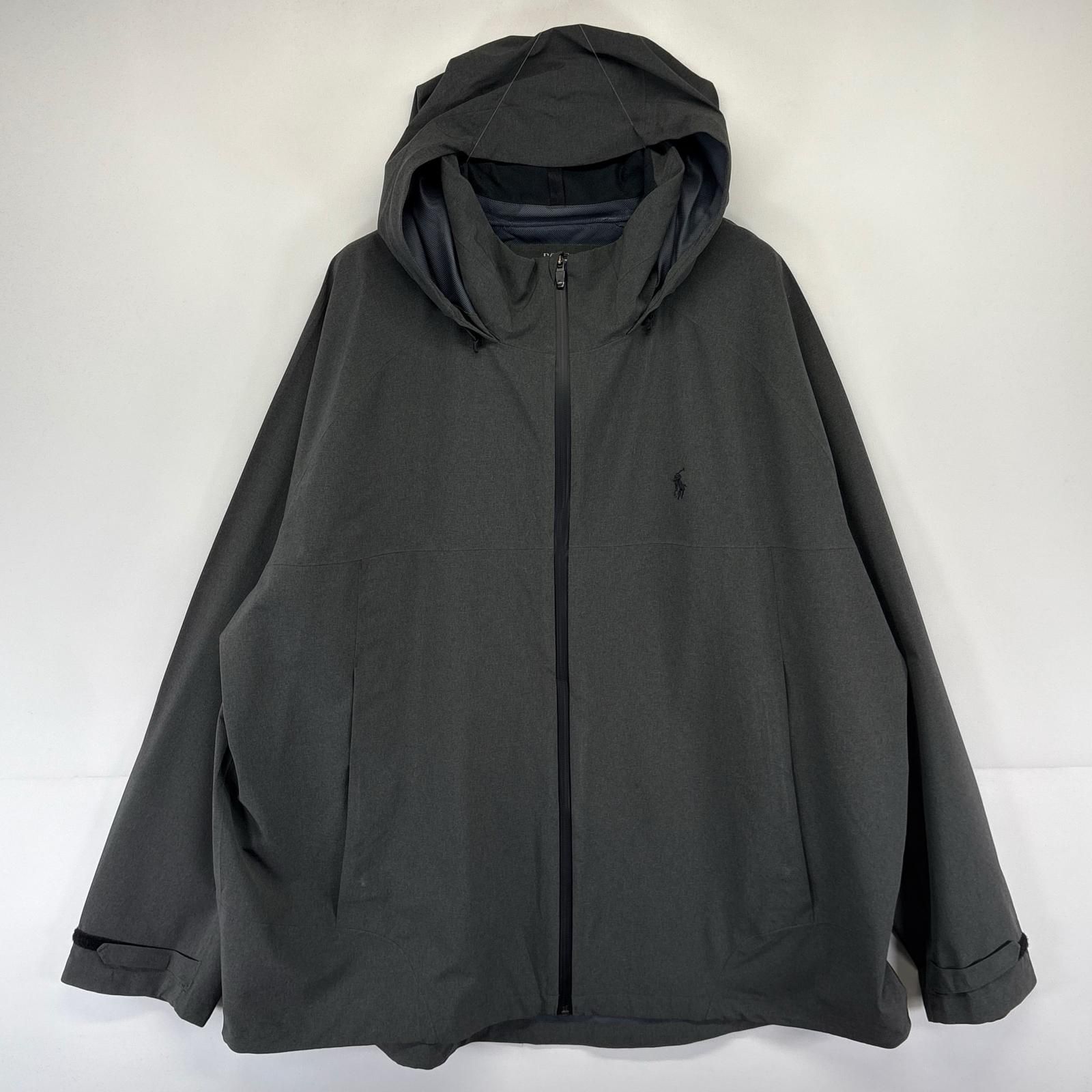 古着 ポロ・ラルフローレン POLO RALPH LAUREN ジャケット ソフトシェル フルジップ 大きいサイズ ワンポイント 3XB グレー系 メンズ