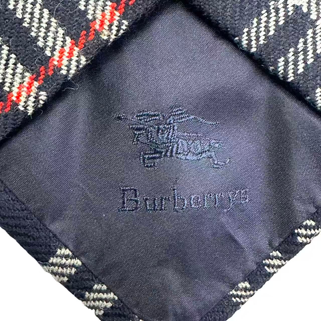 極美品 BURBERRYS バーバリーズ ネクタイ ウール ロゴ ノバチェック柄