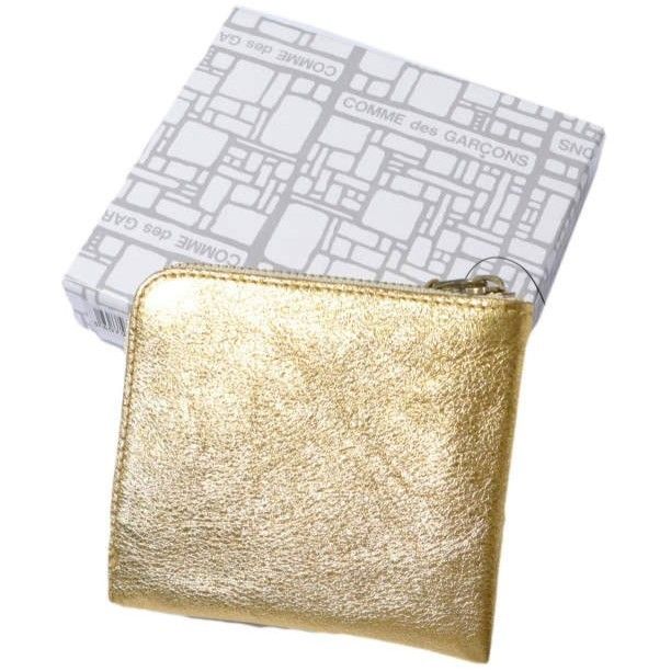 新品 Wallet COMME des GARCONS ウォレット コムデギャルソン L ZIP WALLET GOLD LINE L字型ZIP財布 8Z-B031-051 / SA3100G GOLD コインケース ウォレット g27277