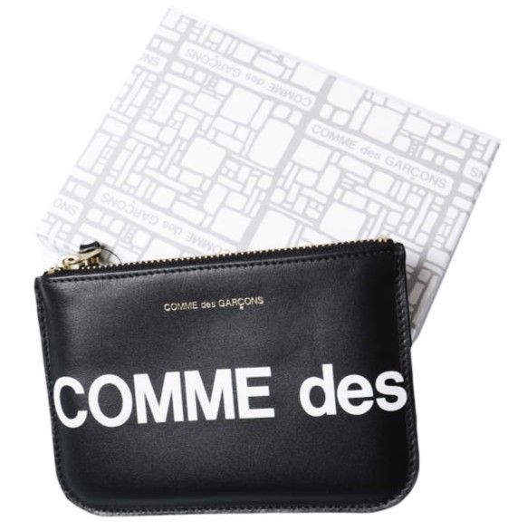 新品 Wallet COMME des GARCONS ウォレット コムデギャルソン HUGE LOGO ヒュージロゴ ポーチ 8Z-T081-051 / SA8100HL BLACK コインケース 財布 ウォレット g27234