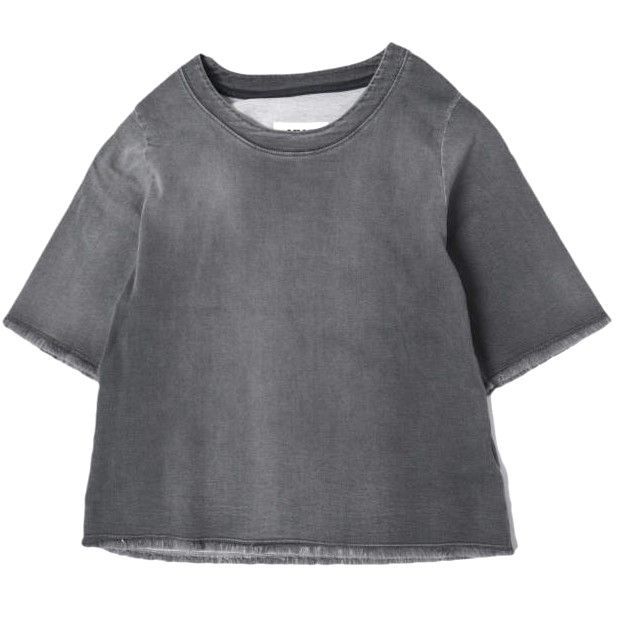 MM6 エムエムシックス 16SS イタリア製 Cutoff Denim Top カットオフデニムTシャツ S52NC0054 S30509 38 FADED BLACK Maison Margiela メゾンマルジェラ トップス g27020