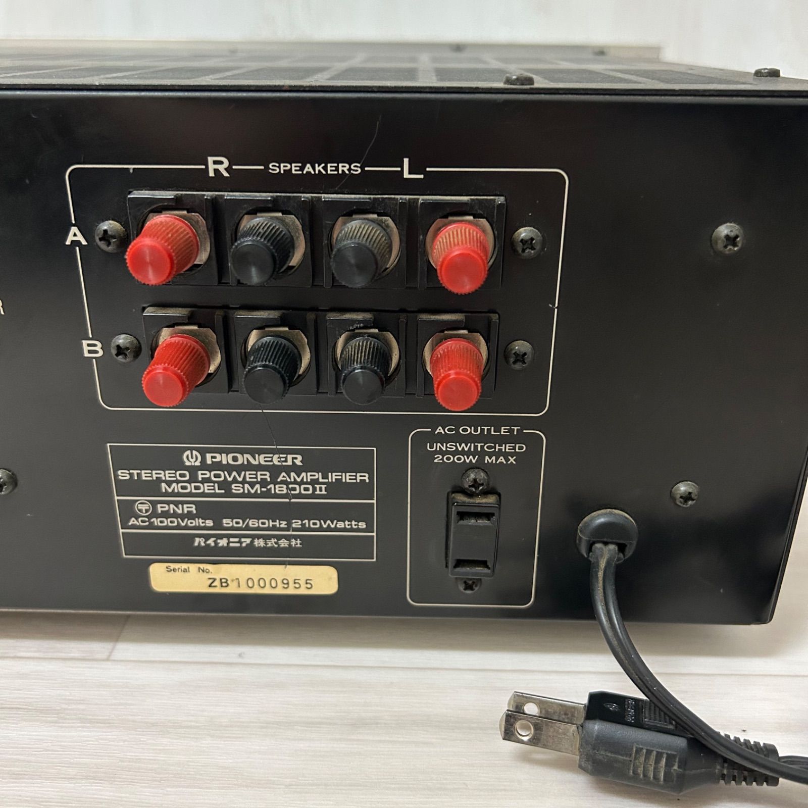pioneer パイオニア SM-1800Ⅱ パワーアンプ 動作確認済 プリメイン