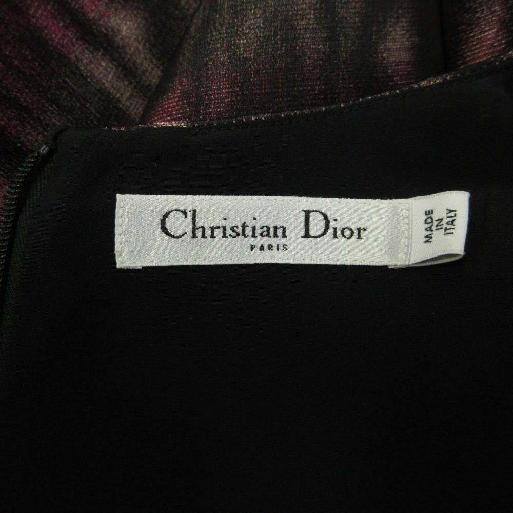 クリスチャンディオール Christian Dior ワンピース 絹 シルク 五分袖