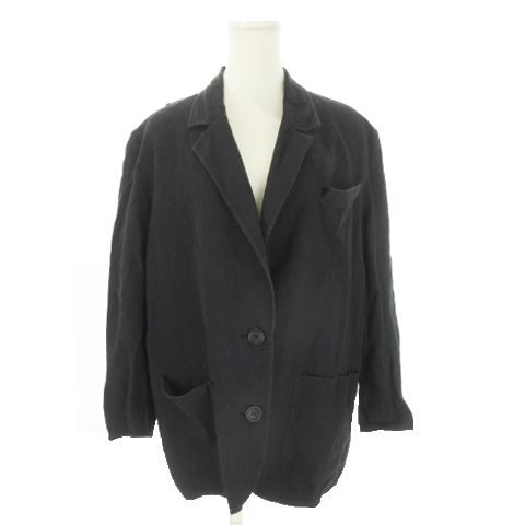 クリスチャンディオール Christian Dior テーラードジャケット リネン混 麻 M 紺 ネイビー 無地 シングルブレスト 長袖 KB3K03040 /AO15 ■GY50