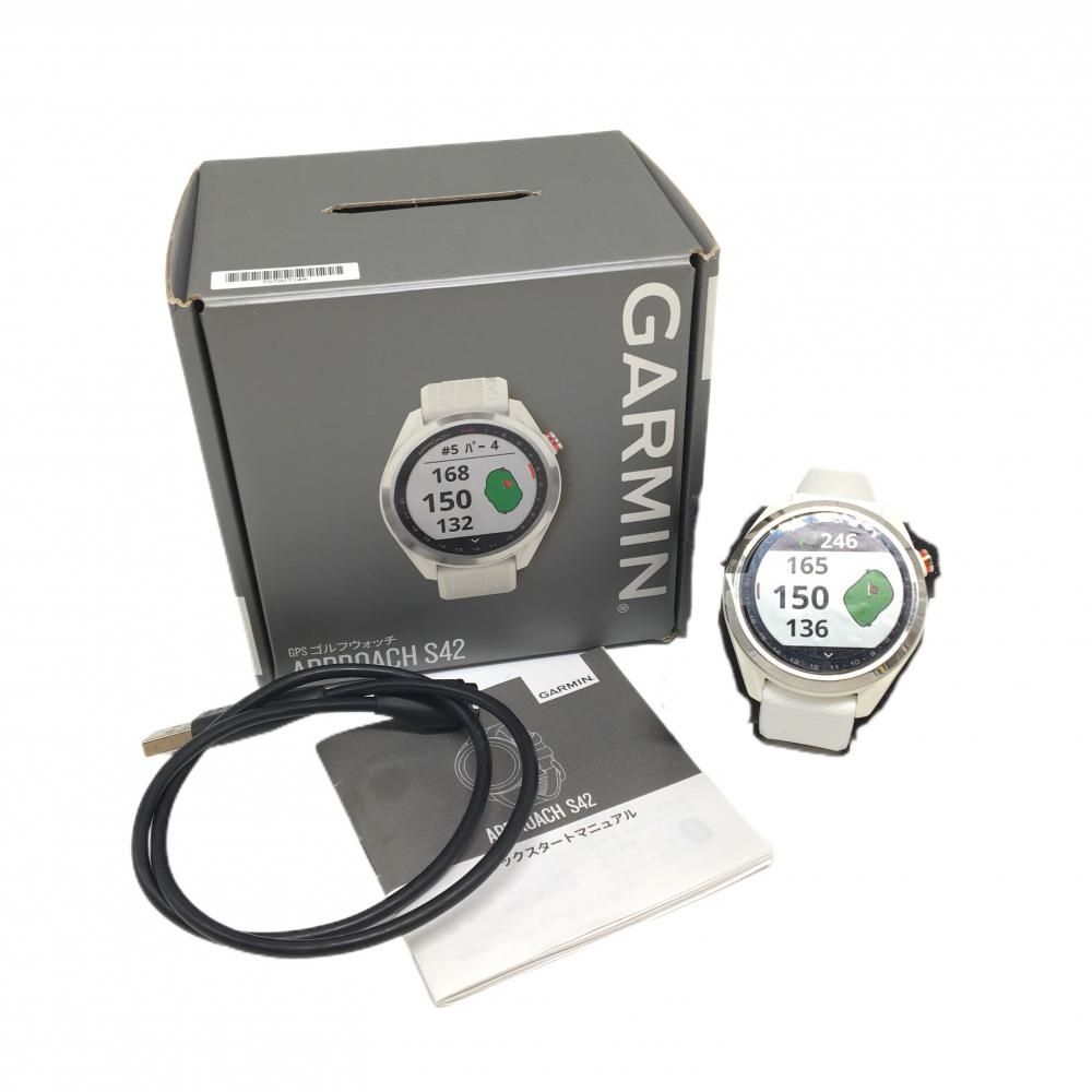 【美品】ガーミン ゴルフウォッチ 白 APPROACH S42 通電確認済み ゴルフ GARMIN