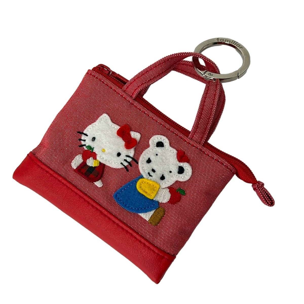 familiar(ファミリア) キーホルダー(チャーム)美品 - レッド×白×マルチ