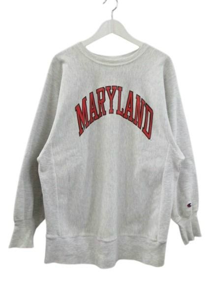 チャンピオン CHAMPION 90s 刺繍タグ リバースウィーブ スウェット MARYLAND 両面プリント XL グレー トレーナー ヴィンテージ