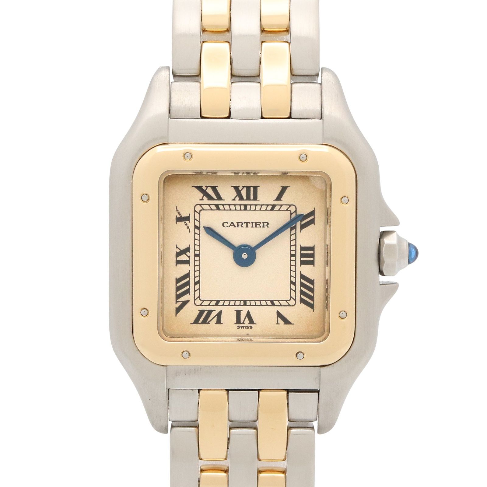 カルティエ CARTIER 腕時計 パンテール SM 2ロウ W25029B6 アイボリー K18(イエローゴールド) ステンレススチール パンテール SM 2ロウ レディース Used A