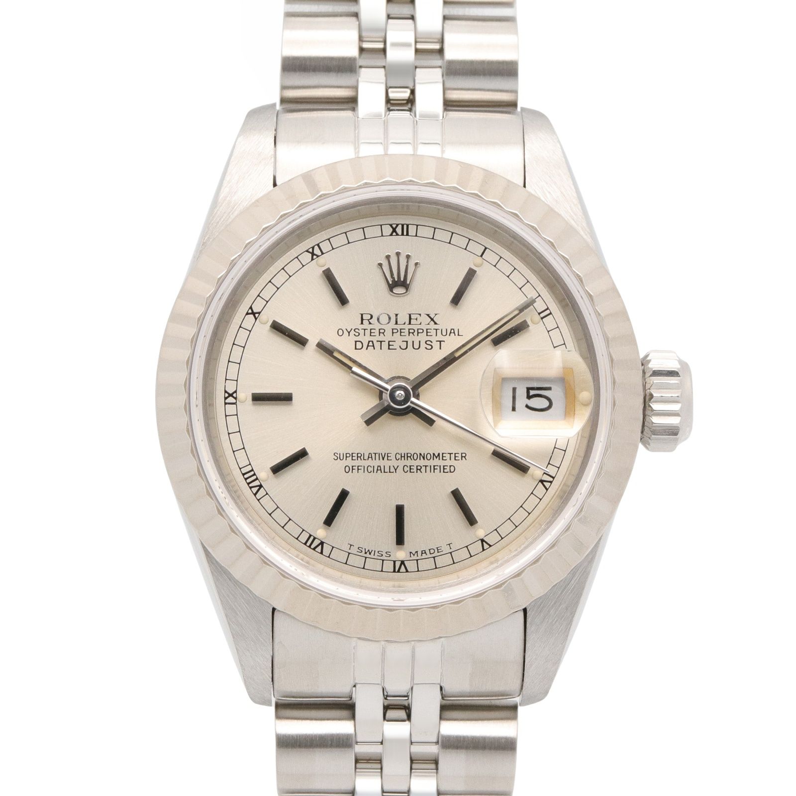 ロレックス ROLEX 腕時計 デイトジャスト L番 69174 SIL/BA K18WG（ホワイトゴールド） ステンレススチール デイトジャスト L番 レディース Used A