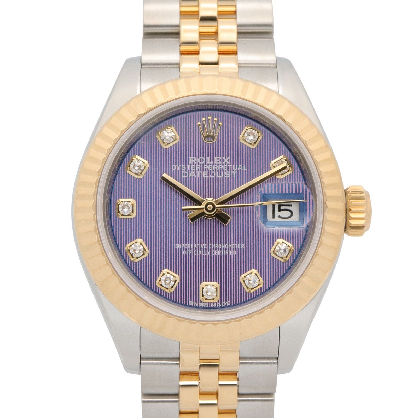 ロレックス ROLEX 腕時計 デイトジャスト 10Pダイヤ ランダム番 279173G ラベンダー/タペ/NP K18（イエローゴールド） ステンレススチール デイトジャスト 10Pダイヤ ランダム番