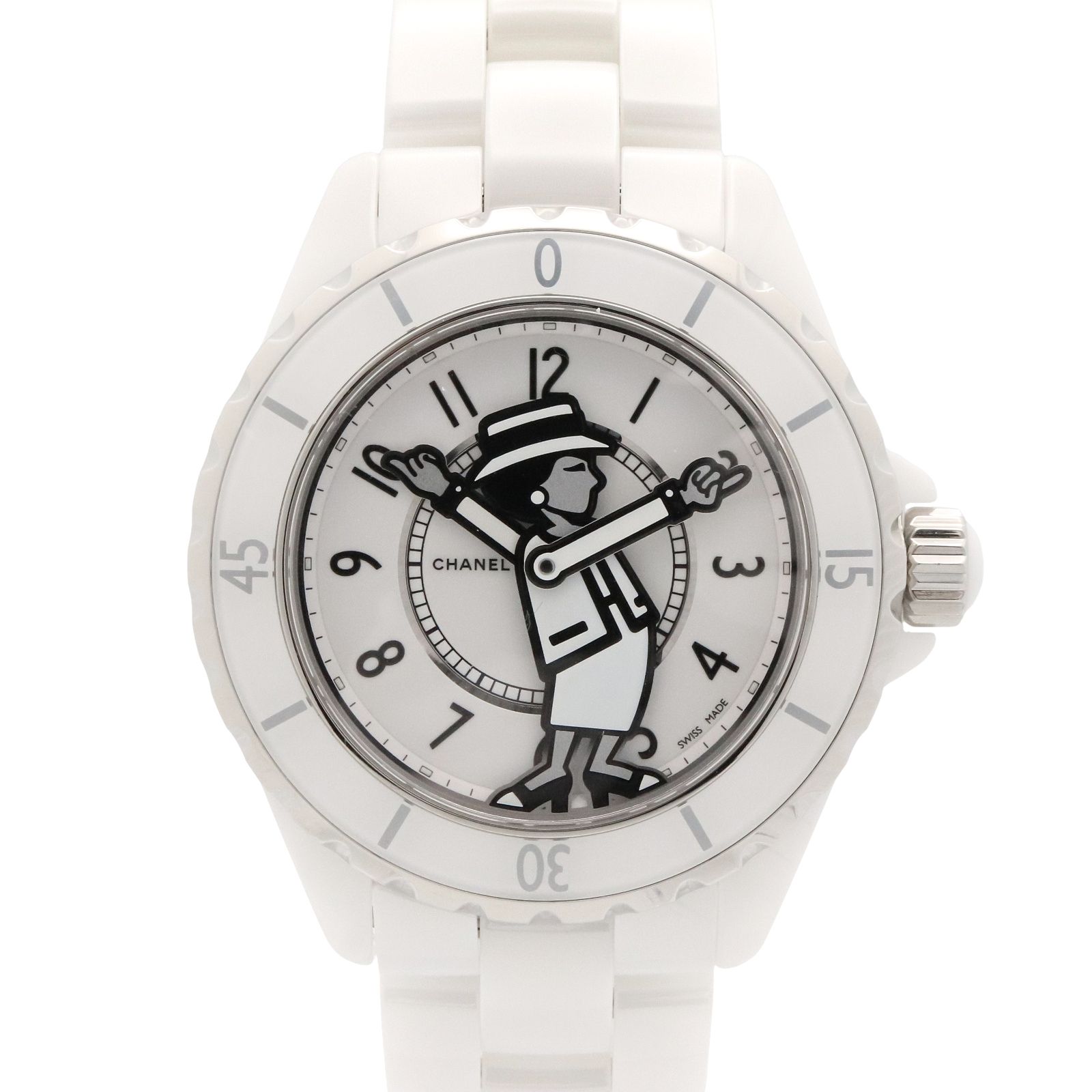 シャネル CHANEL 腕時計 J12 マドモアゼル H5241 ホワイト セラミック J12 マドモアゼル メンズ Used A
